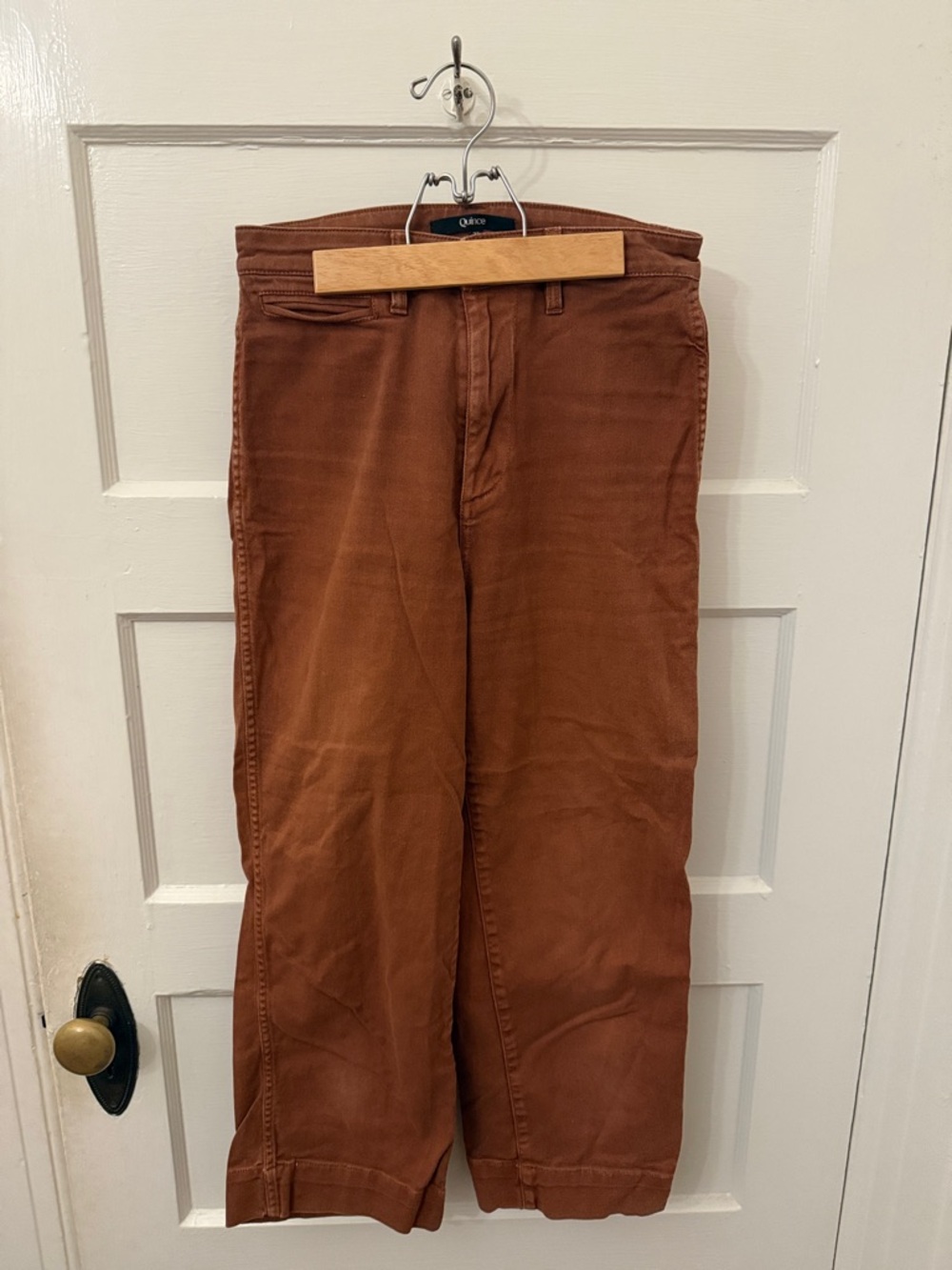 Quince Rust Cropped Wide-Leg Pants